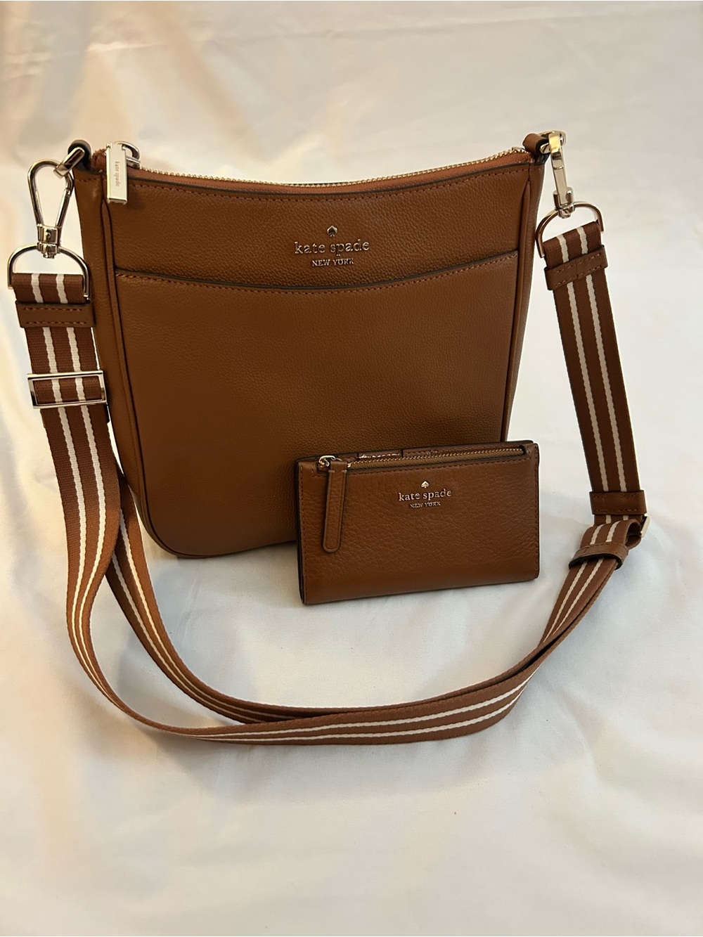 kate spade Brown Pebbled Leather Crossbody